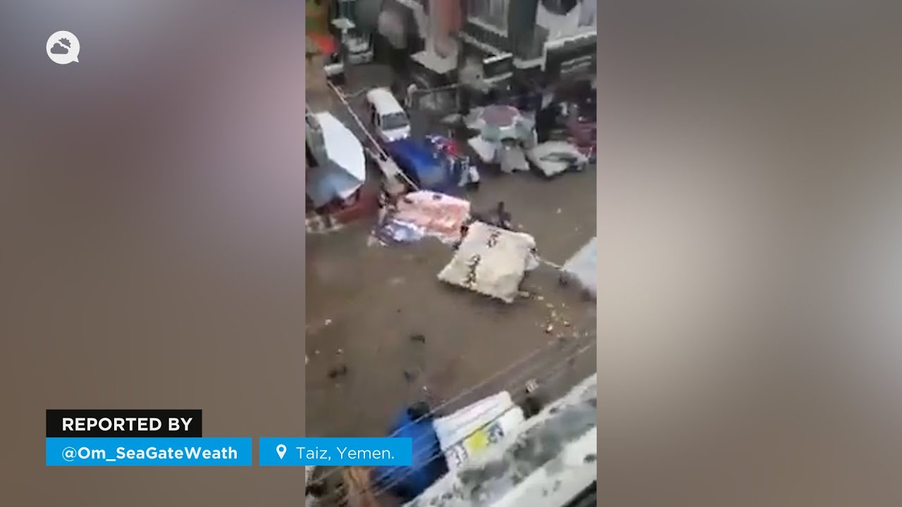 Catastrophic flooding in Taiz, Yemen.