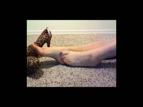 Sexy well worn leopard high heel pumps & foot fetish play