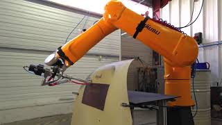 SYABOT by BAYAB : Abrasive waterjet blind machining of a composite part on a 6 axis robot