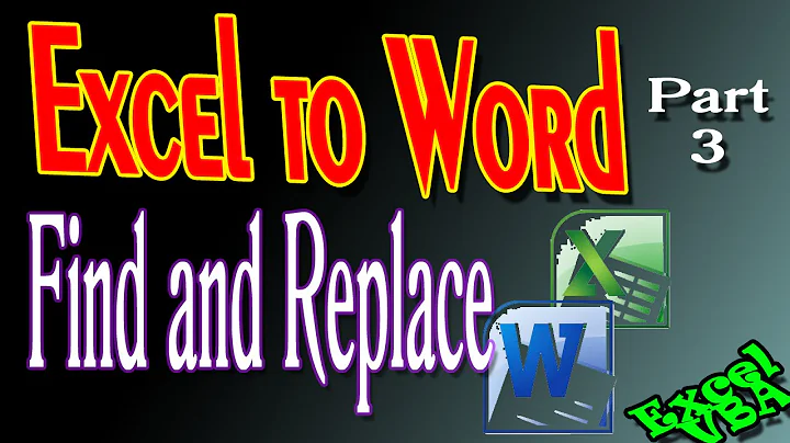 Excel to Word pt 3   Find AND Replace in Word from Excel VBA