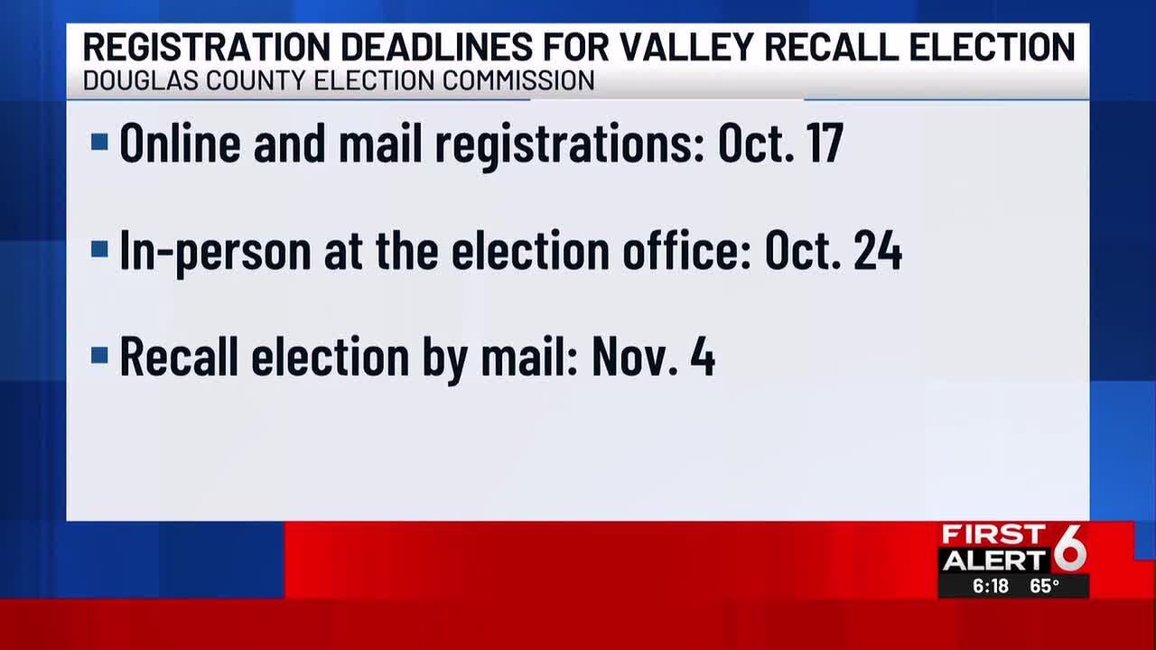 Registration deadlines for Valley recall election - YouTube