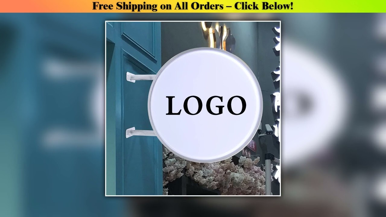 50cm Waterproof LED Double Sided Round Advertising Lightbox 110V/220V Outdoor Advertising Neon