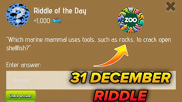 Riddle Of The Day Zoo 30 December | Zoo Riddle Of The Day 30 December | Riddle Of The Day Code Zoo