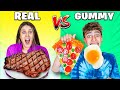 Real vs Gummy food Challenge!