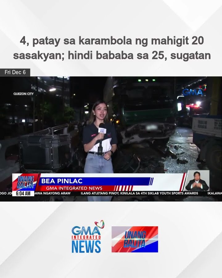 4, patay sa karambola ng mahigit 20  sasakyan; hindi bababa sa 25, sugatan | Unang Balita