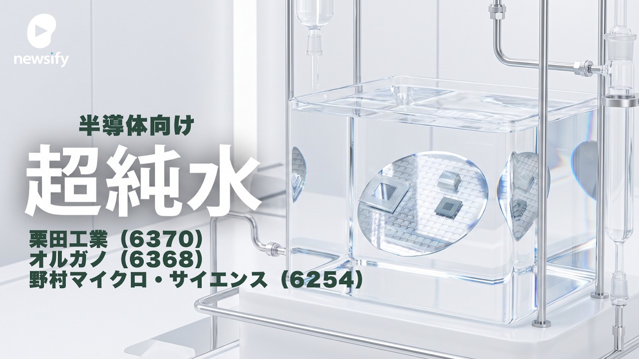 半導体向け超純水の御三家、栗田工業（6370）、オルガノ（6368）、野村