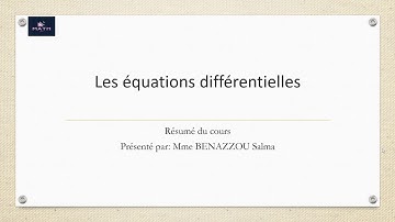 Résumé équations différentielles (ملخص)