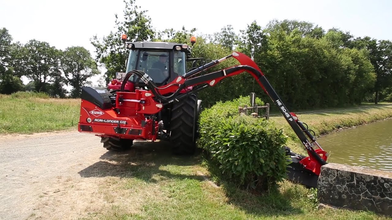 KUHN AGRILONGER GII 45 HP Hedge and grass cutter (in action) YouTube
