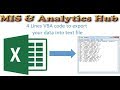 VBA code to export the data from Excel to Text file