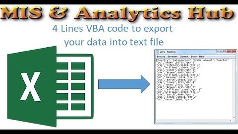 VBA code to export the data from Excel to Text file