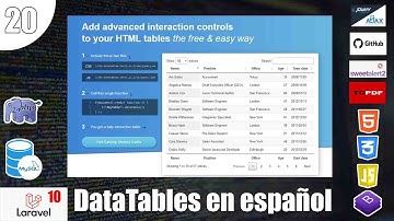 20 Poner DATATABLES en español en el curso de LARAVEL 10 - Sistema de control de asistencia