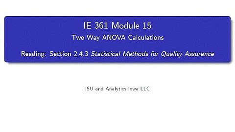 Statistical Process Improvement Module 15