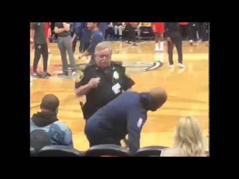 This New Orleans Pelicans fan pretended to be a part of the team stretching until getting caught!!