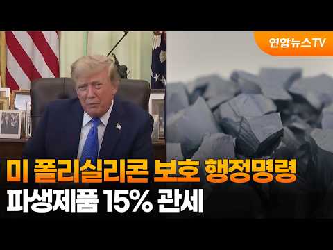 트럼프, '반도체 원료' 폴리실리콘 산업보호 행정명령…파생제품에 15% 관세 / 연합뉴스TV (YonhapnewsTV)