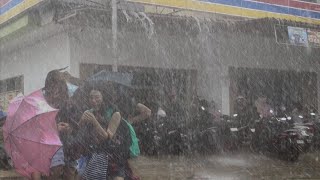 SUPER CRAZY RAIN ! THE MOST EXTREME MONSTER HURRICANE HIT VILLAGE LIFE IN ASIA  🥶🥶😱