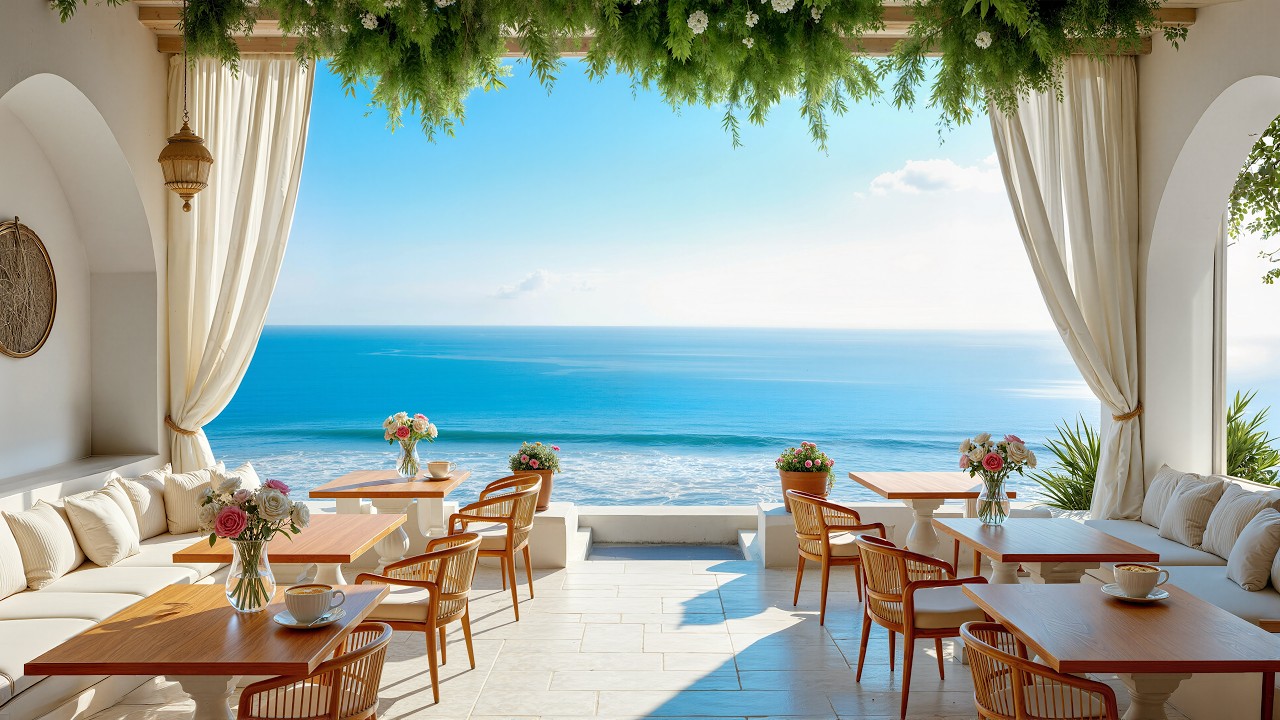 Sunlit Mediterranean Balcony Bossa Nova ☀️ Relaxing Jazz Atmosphere