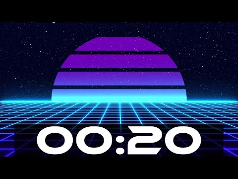 20 seconds Timer with Electronic Music - Retrowave Countdown Alarm Beep at the end