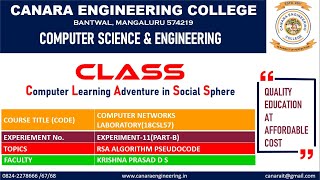 Famous VTU COMPUTER NETWORKS LABORATORY (18CSL57) [RSA Algorithm Implementation Psuedocode] (E2 L4) Net Worth