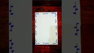 Blue Flower Vine Border Design/6 easy border design/Project design#shorts