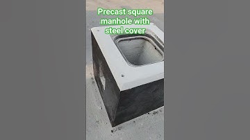 Precast square manhole with steel cover.#precast #manhole #construction
