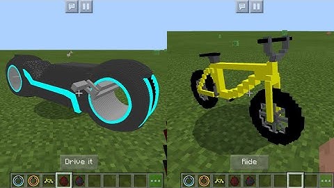 Tron Bike vs Mountain Bike in Minecraft PE (Noob vs Pro)