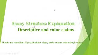 Descriptive and value claims