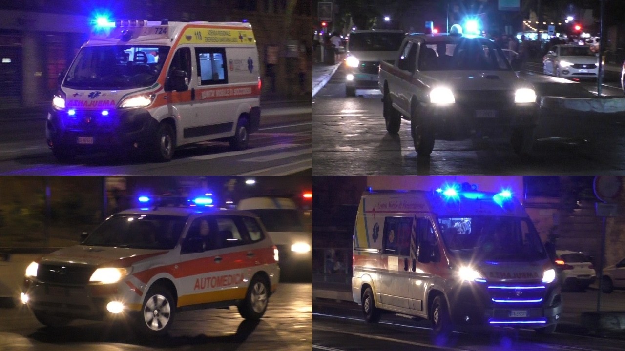[RARE] Polizia, Ambulanza e Automedica a Roma / Emergency Vehicles responding in Rome (Italy)!