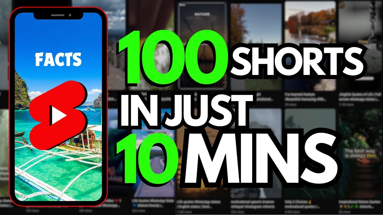 How to Make 100 YouTube Shorts in 10 Minutes (YouTube Automation l Best ...