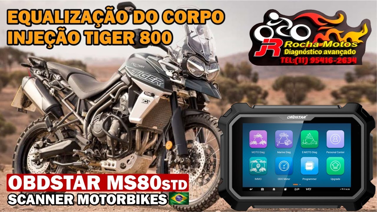 EQUALIZAÇÃO O CORPO INJEÇÃO TIGER 800 OBDSTAR MS80 STD SCANNER MOTOR BIKES