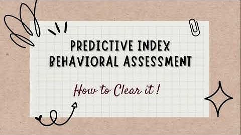 Predictive Index Behavioral Assessment- Online Test for Interview Selection