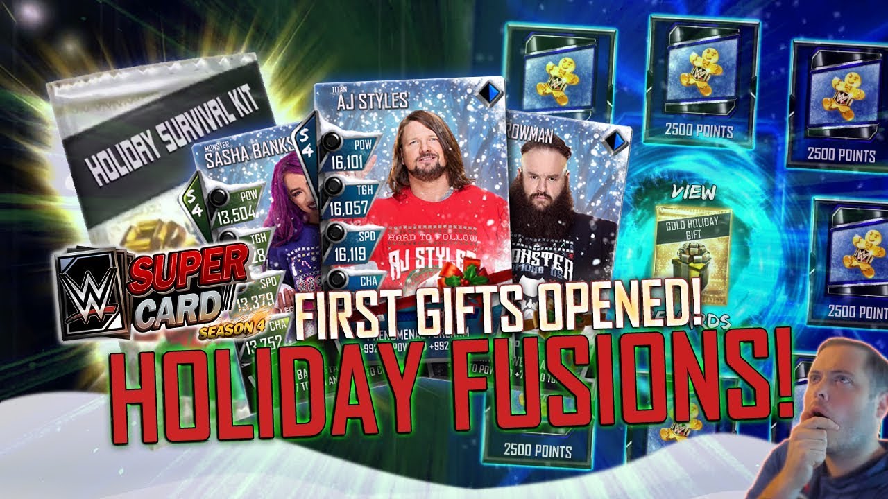 FIRST HOLIDAY FUSIONS! NEW GIFT PACKS OPENED! | WWE SuperCard S4