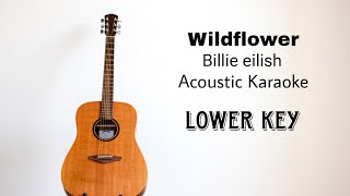 Billie eilish - Wildflower (Lower Key) (Acoustic Karaoke)