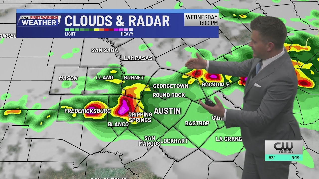 Storm coverage kicks up Wednesday with a cold front | KXAN Forecast ...