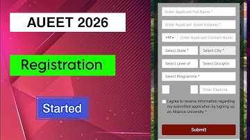 AUEET 2026 Registration Started | AUEET 2026 Application form | MDE