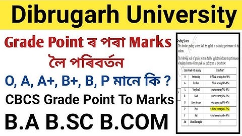 Dibrugarh University B.A B.Sc B.Com CBCS Grade Point to Marks || Grade Point ৰ পৰা Marks লৈ Change