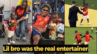 Full Hilarious Moment Yamal's Little Brother Showed Off the World Cup Trophy 😭