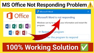 Microsoft Office Not Responding | How To Fix Microsoft Word is Not Responding | Microsoft Office