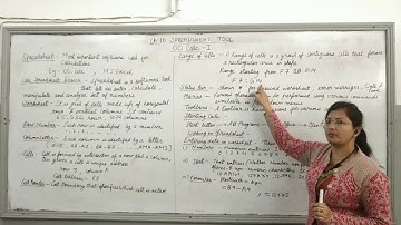 CBSE CA Computer Application Class-9 Ch-10 Spreadsheet Tool - OO Calc - I Part-1