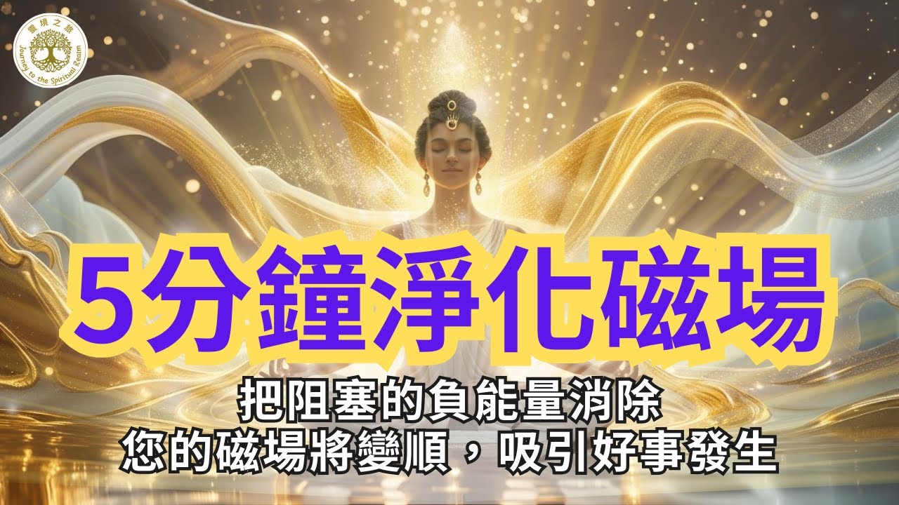 5分鐘淨化磁場，把阻塞的負能量消除，您的磁場將變順，吸引好事發生｜正能量冥想音樂｜#磁場淨化 #磁場清理 #5分鐘冥想 #正能量 #能量淨化 #負能量清除,