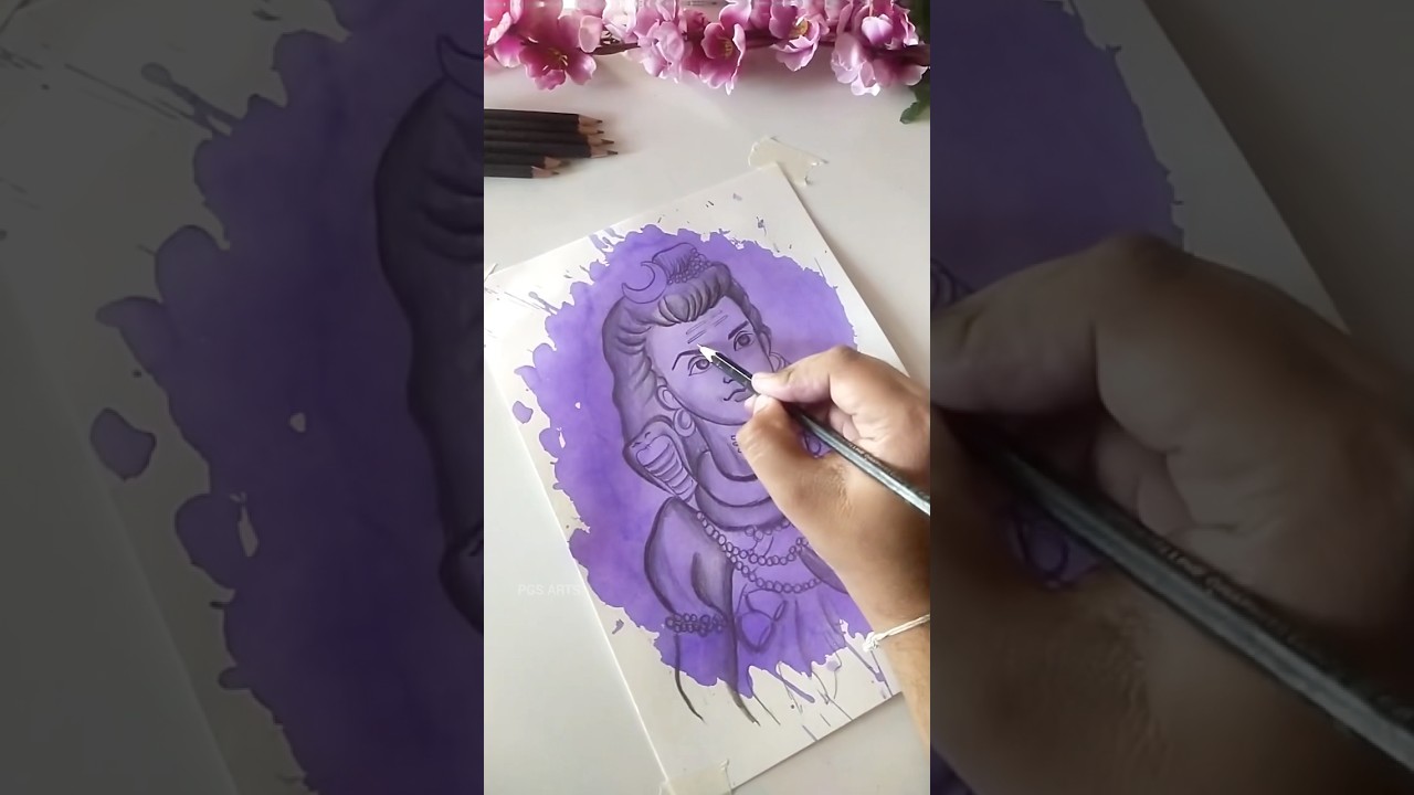 Har Har Mahadev🙏🔥Lord Shiva 💙// Shivratri Special #harharmahadev #art #shorts 🔱