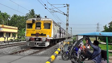 Quick Speedy Conventional EMU Local Train Crossing Busy Railgate Back to Back | Eastern Railways