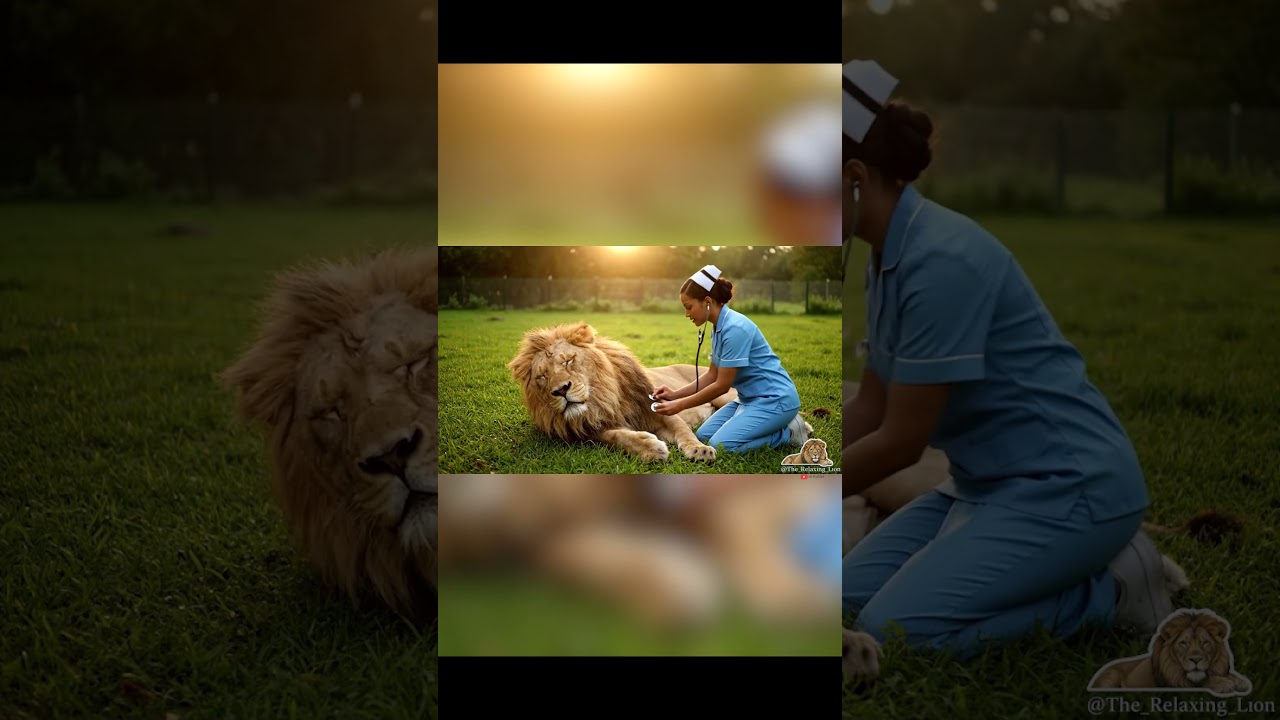 ❤️🦁 Relaxing Lion Heart Checkup 💓 Whispered ASMR, Heartbeat & Purring Calm