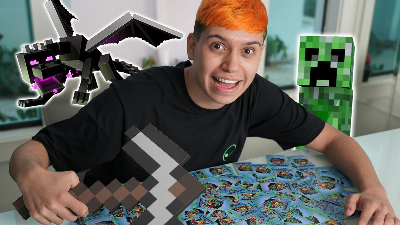 ABRINDO 50 PACOTES DE CARTAS DO MINECRAFT!! MONSTROS MUTANTES (Cards)