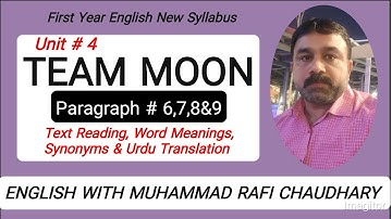 Team Moon | Translation | Synonyms | Word Meanings | Unit 4 | 1st Year English 2025 |