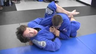 Closed guard overhook triangle (off X-choke defense)