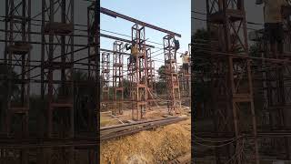 T BEAM GIRDER STAGGING #bridgeconstruction #civilengineering #girder #TBeam #shortsvideo #short