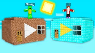 Mikey Poor vs JJ RICH YouTube BUTTON BASE SKYBLOCK Survival Battle in Minecraft