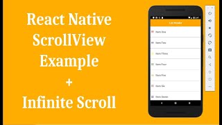 React Native ScrollView example + ScrollView Infinite Scroll