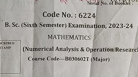 Bsc 6th Semester,Examination,2023-24 Numerical Analysis & Operation Research #maths #dnmightyclasses
