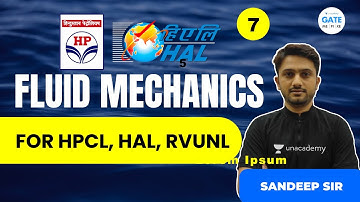Fluid Mechanics -7 | #RVUNL #HAL #HPCL Exam Preparation| Sandeep Sir